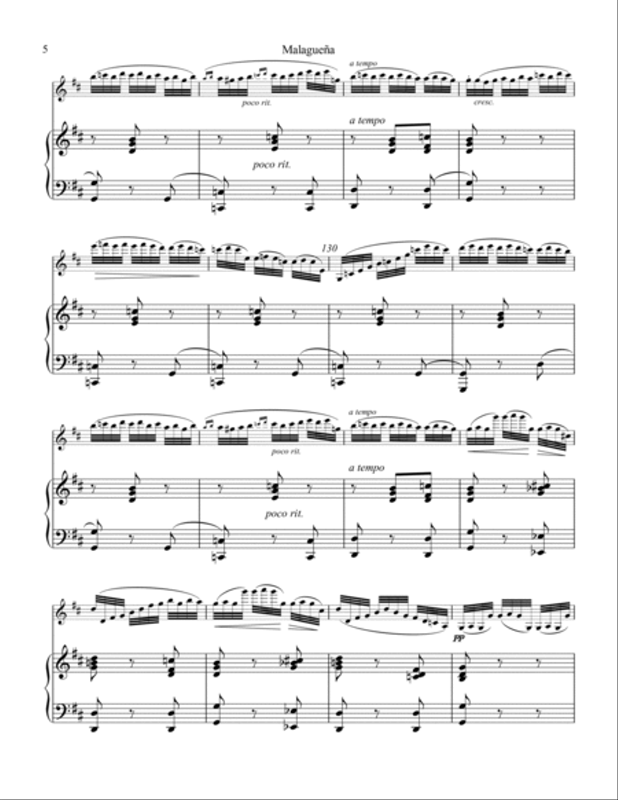 Malaguena Op. 21 No. 1 for violin and piano Violin Solo scores gallery preview page 5