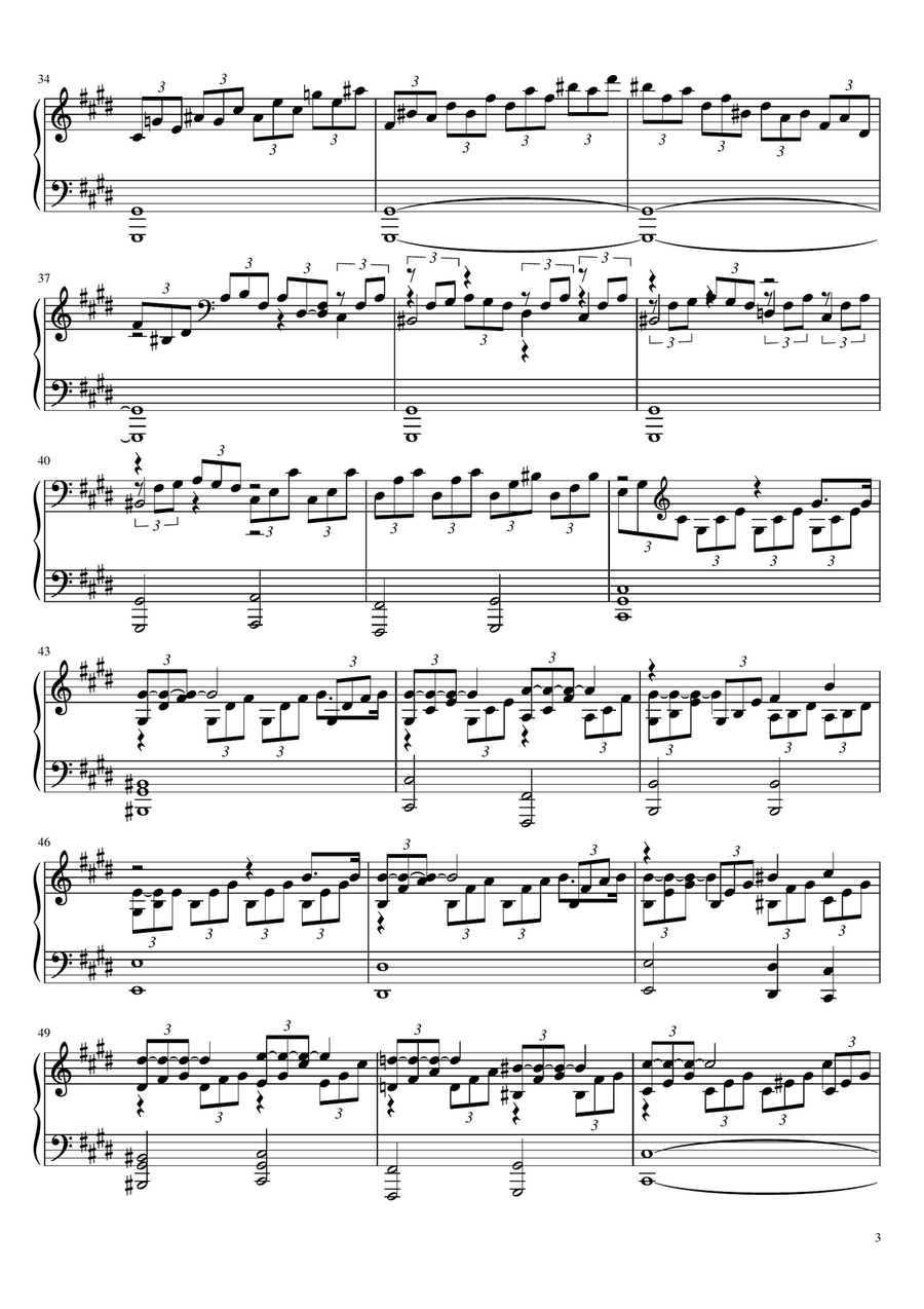 Moonlight Sonata (Full) Piano Solo scores gallery preview page 3