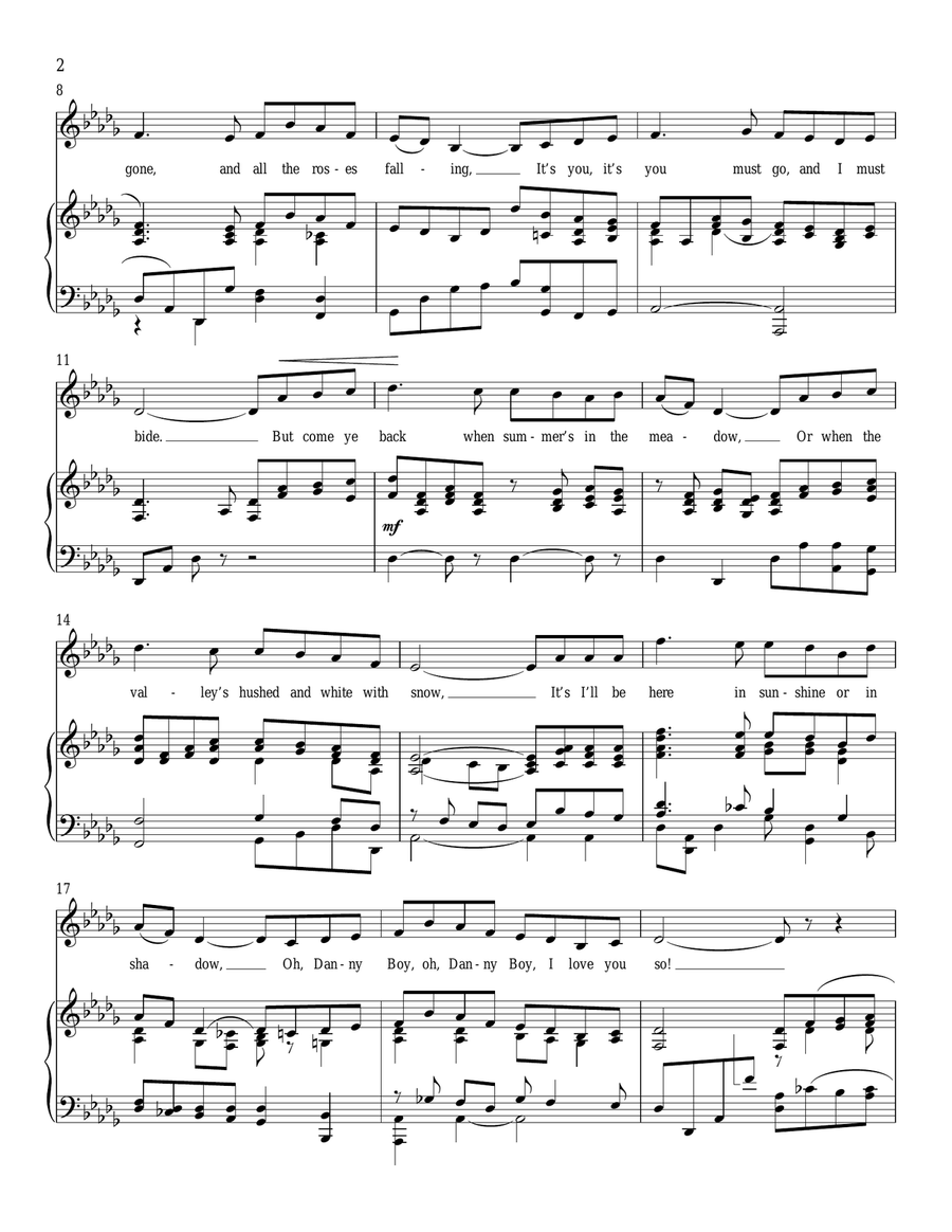 Danny Boy Soprano Voice scores gallery preview page 2