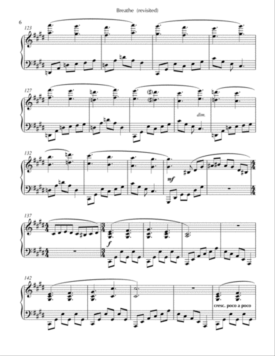 Breathe Piano Solo scores gallery preview page 6