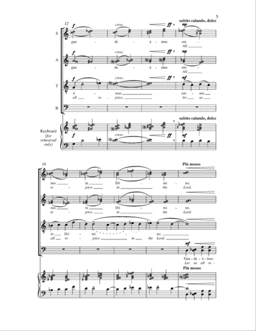 Four Motets on Plainsong Themes: 4. Gaudeamus omnes in Domino 4-Part scores gallery preview page 5