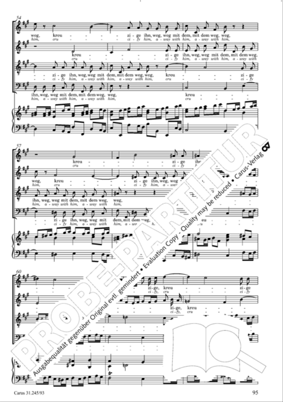 St. John Passion (Johannes-Passion) 4-Part scores gallery preview page 96