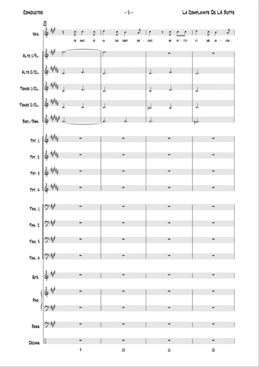Complainte De La Butte Jazz Ensemble scores gallery preview page 5