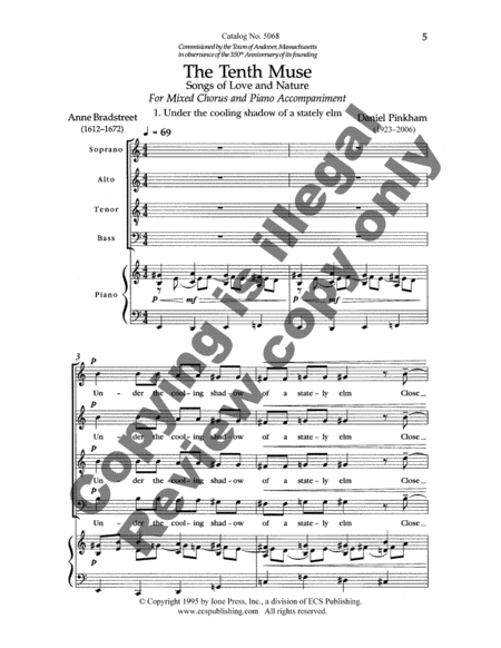 The Tenth Muse (Choral score)