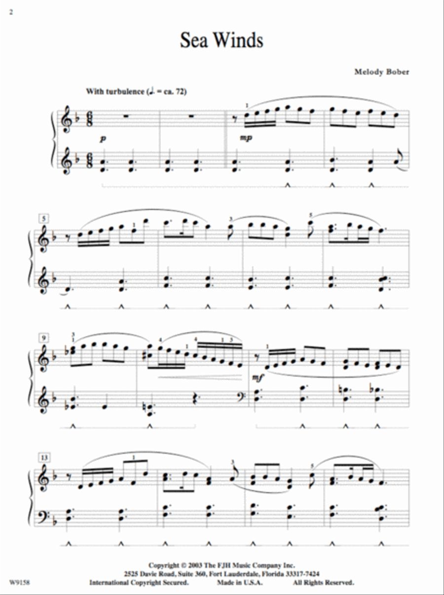 Sea Winds Piano Solo scores gallery preview page 2