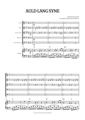 Auld Lang Syne • New Year's Anthem | Woodwind Quintet & Piano Accompaniment sheet music with chords
