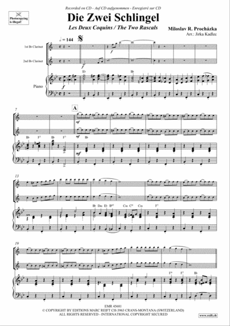Die Zwei Schlingel Clarinet Duet scores gallery preview page 5