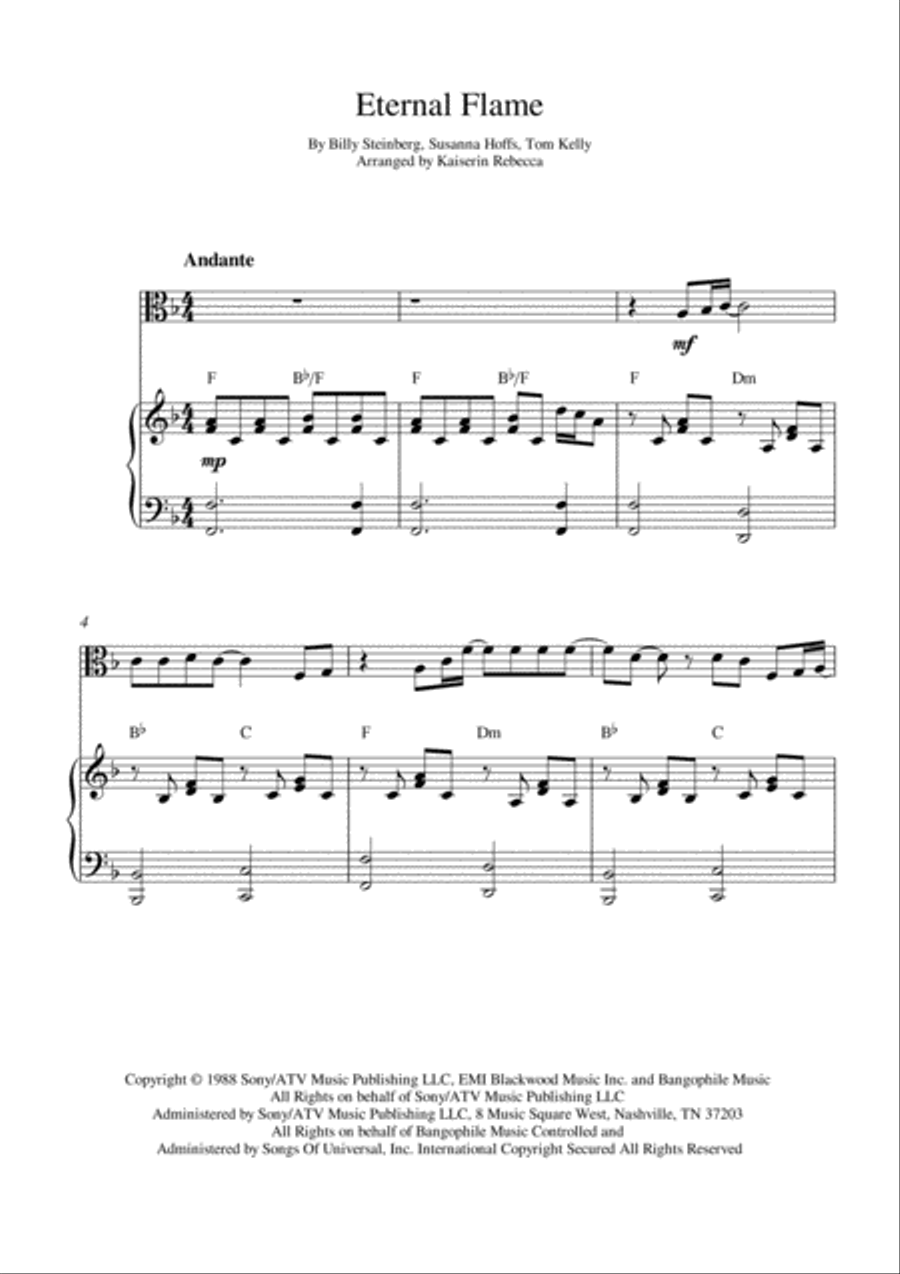 Eternal Flame Viola scores gallery preview page 1