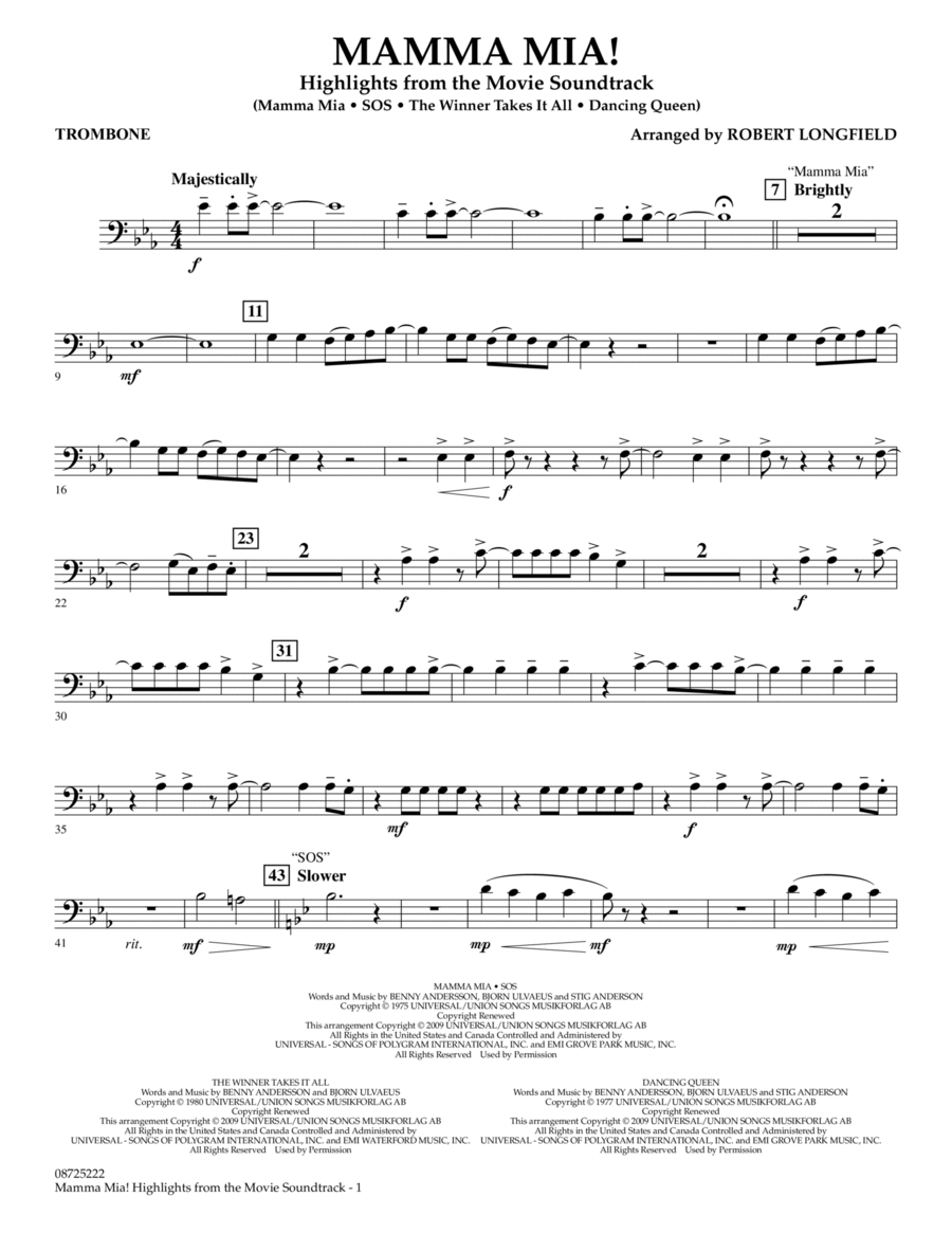 Mamma Mia! - Highlights from the Movie Soundtrack - Trombone