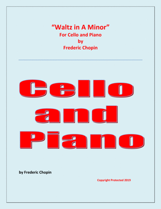 Book cover for Waltz in A Minor (Chopin) - Cello and Piano - Chamber music
