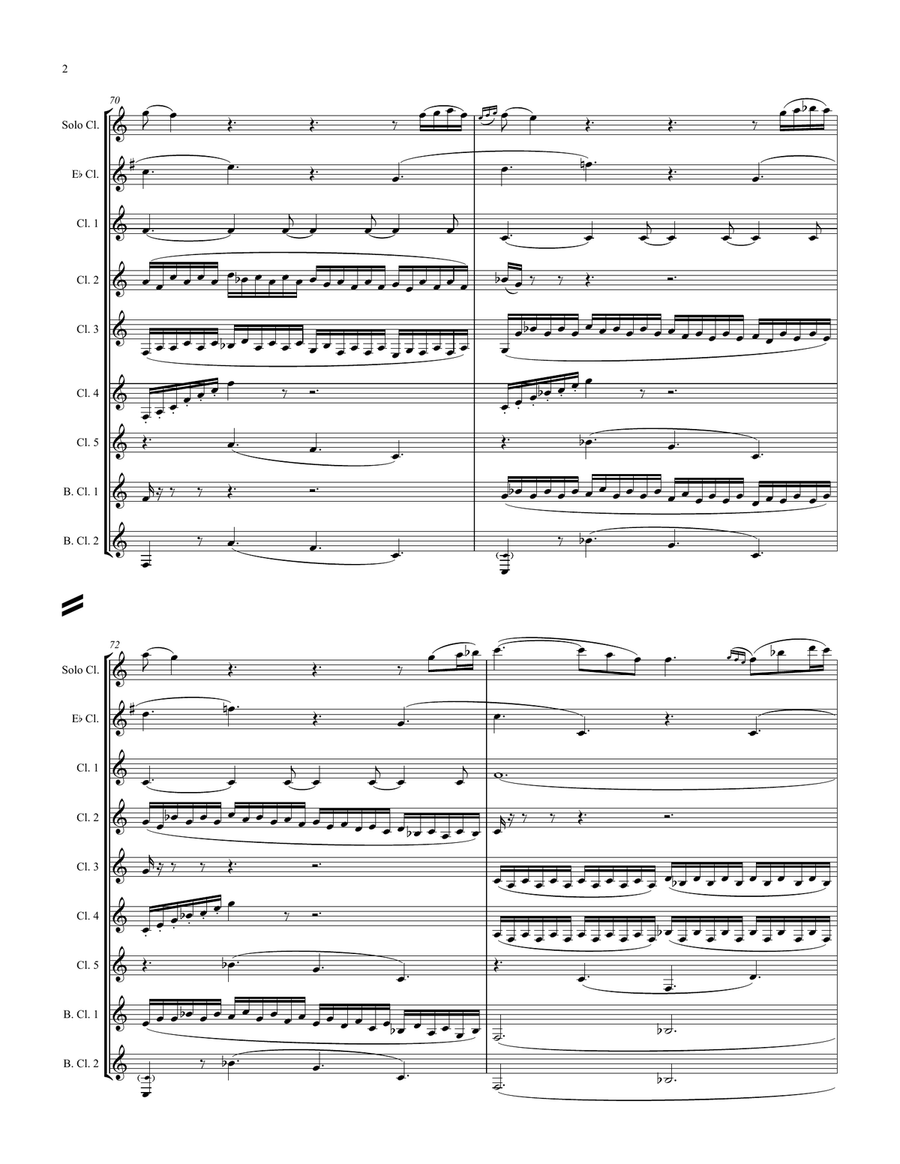Beethoven Symphony 6 Movement II Clarinet Solo Arrangement Woodwind Ensemble scores gallery preview page 2