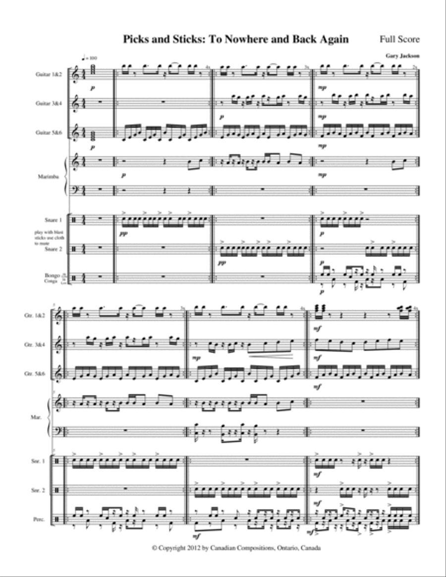 Picks and Sticks: To Nowhere and Back Again Small Ensemble scores gallery preview page 3