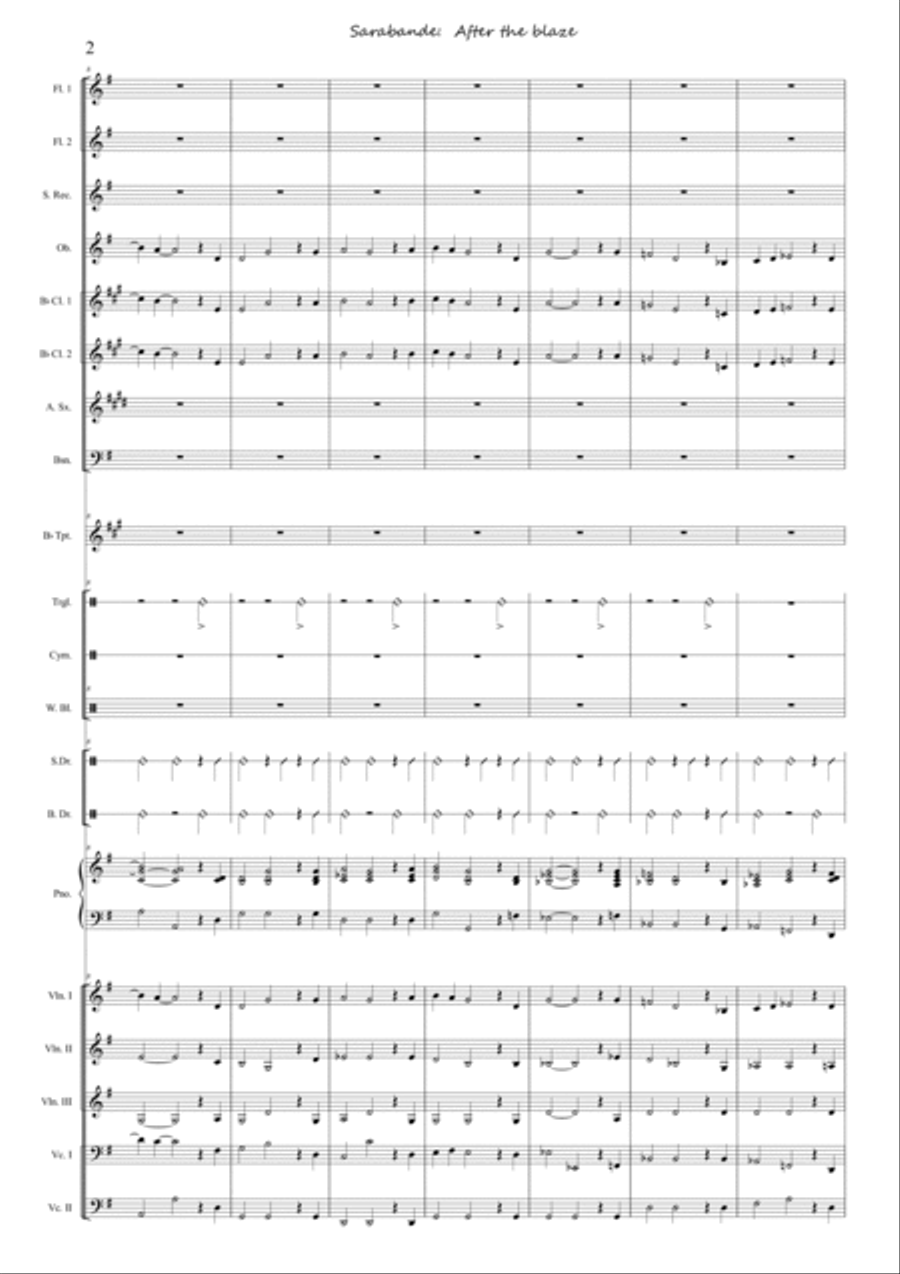 Suite , Sweet Cape Town - 3 Sarabande After the Blaze Concert Band scores gallery preview page 2