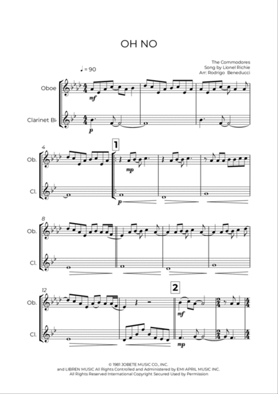 Oh No Woodwind Duet scores gallery preview page 2