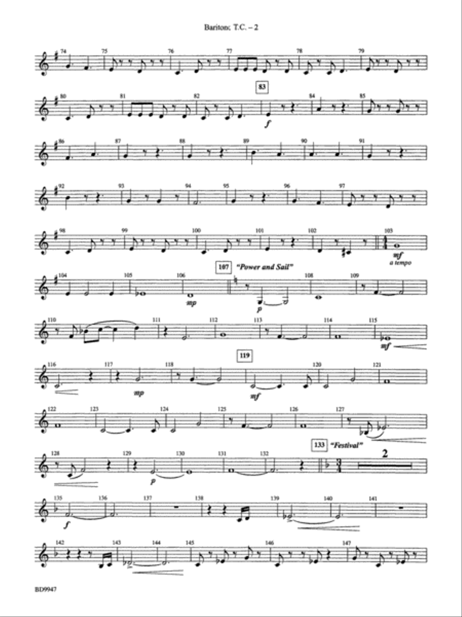 Chesapeake: Baritone T.C. Concert Band scores gallery preview page 2