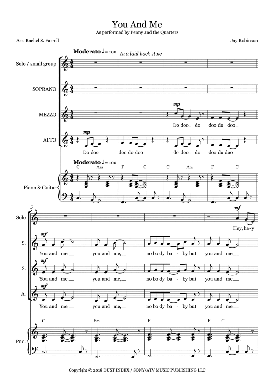 You And Me SSA scores gallery preview page 1