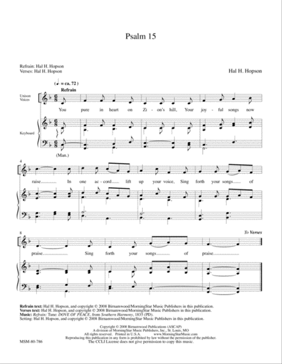 Psalm 15 4-Part scores gallery preview page 1