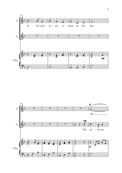 Away in a Manger - Two-part Choir (SA) and Piano image number null