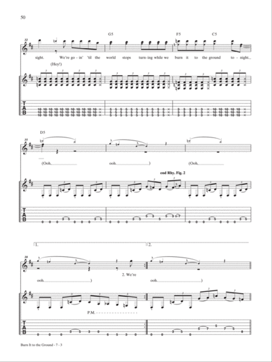 Burn It to the Ground Guitar Tablature scores gallery preview page 3