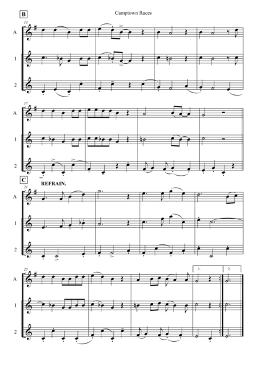 Camptown Races Camptown Races Woodwind Trio scores gallery preview page 2