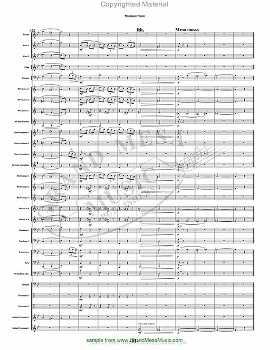 Miniature Suite Concert Band scores gallery preview page 12