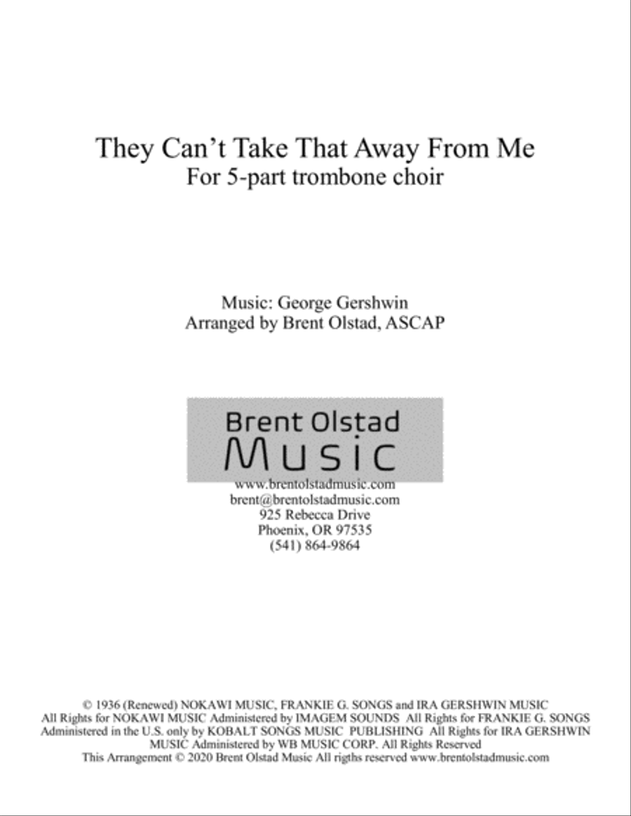 They Can't Take That Away From Me Brass Ensemble scores gallery preview page 1