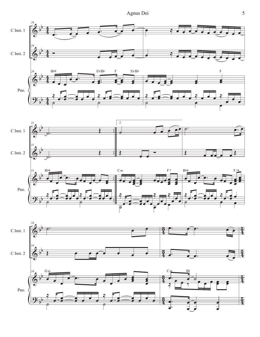 Agnus Dei Piano scores gallery preview page 5