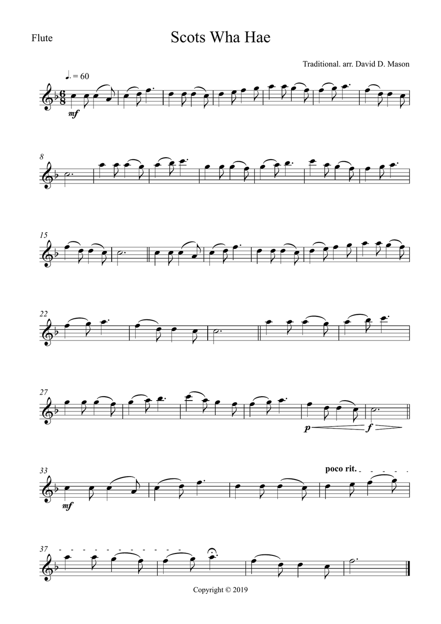 Scots Wha Hae Scots Wha Hae Woodwind Quintet scores gallery preview page 5
