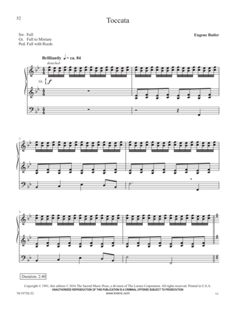 A Eugene Butler Organ Treasury Organ Solo scores gallery preview page 13