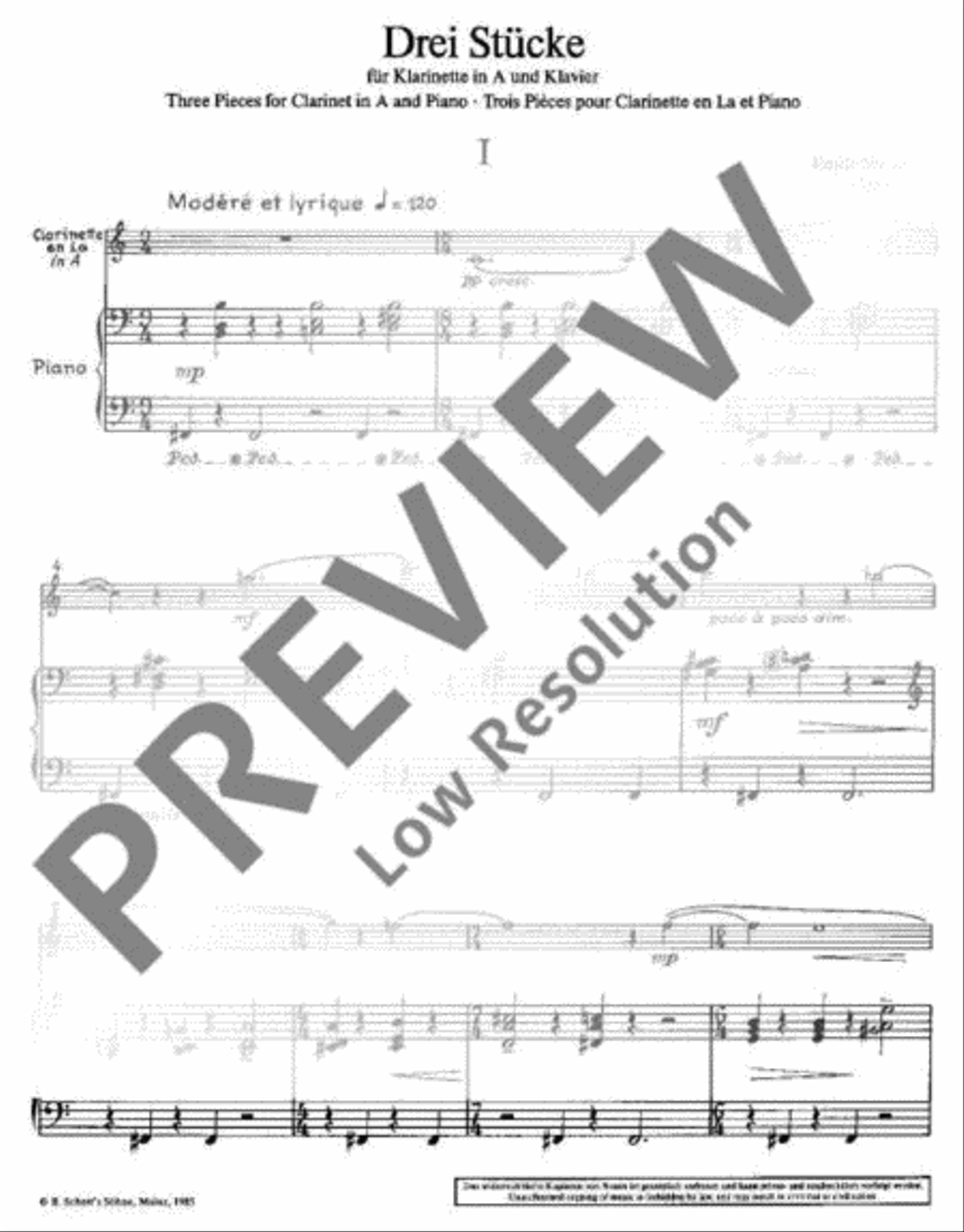Three Pieces Three Pieces A Clarinet scores gallery preview page 4