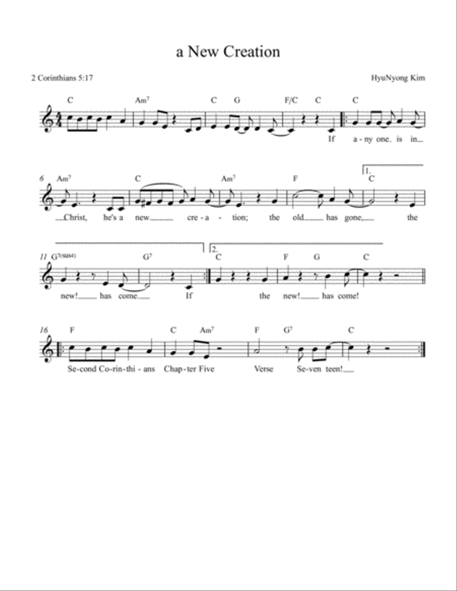 A New Creation Unison Choir scores gallery preview page 1