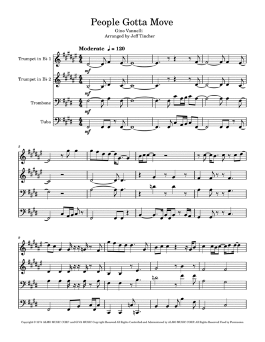 People Gotta Move Brass Quartet scores gallery preview page 2