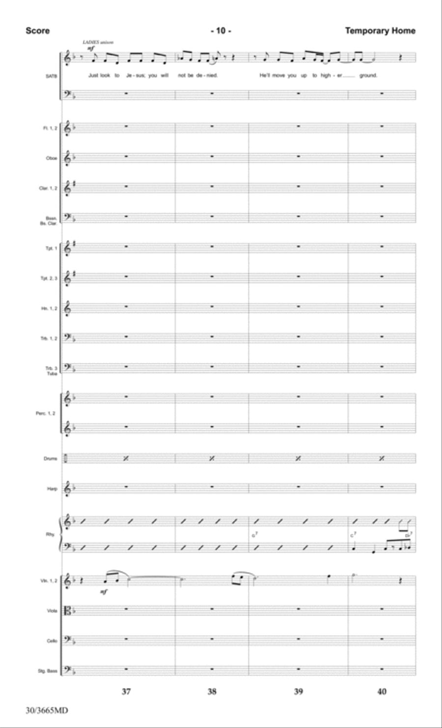 Temporary Home - Orchestral Score and Parts Choir scores gallery preview page 12
