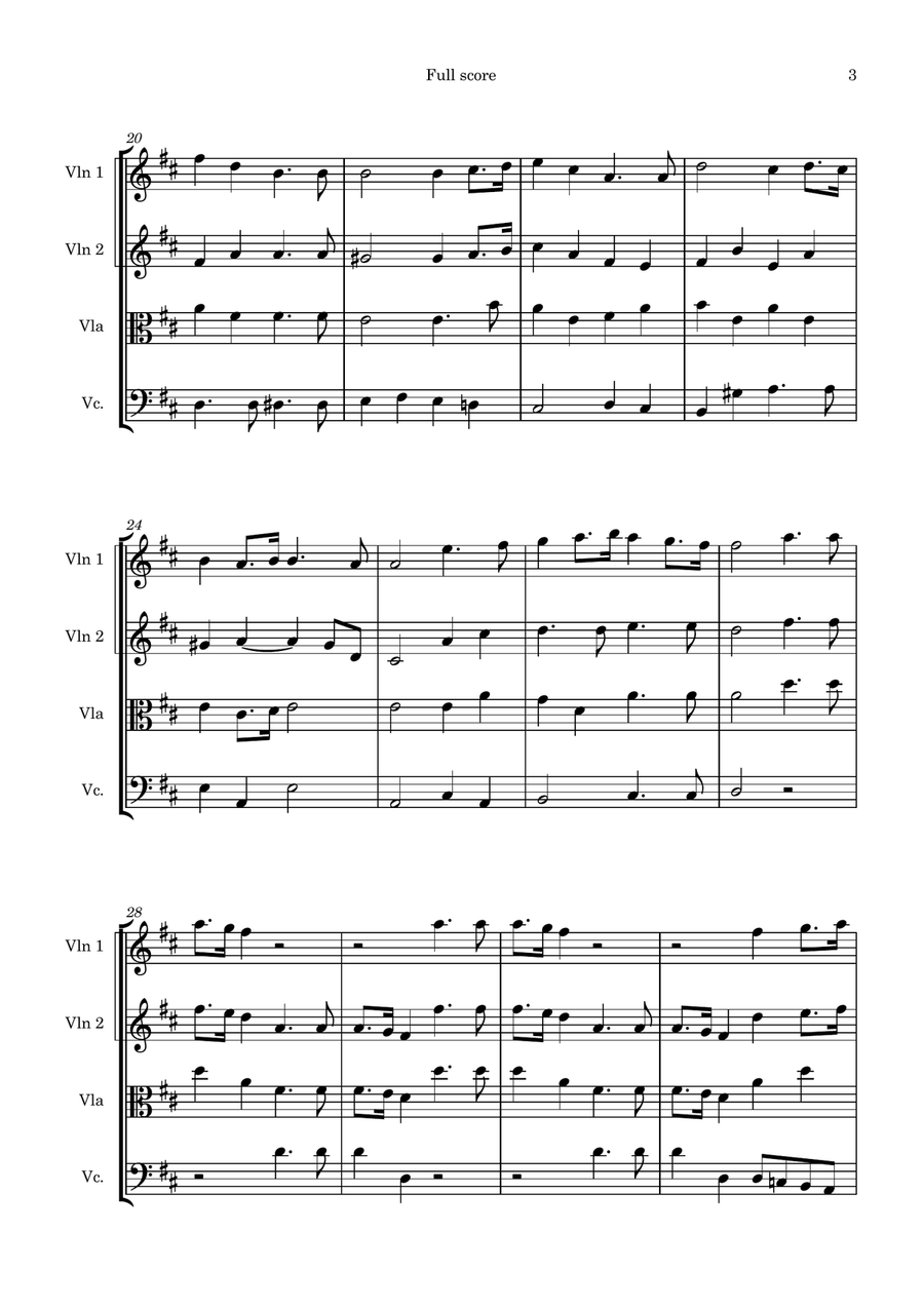 Handel - Music For The Royal Fireworks for String Quartet String Quartet scores gallery preview page 3