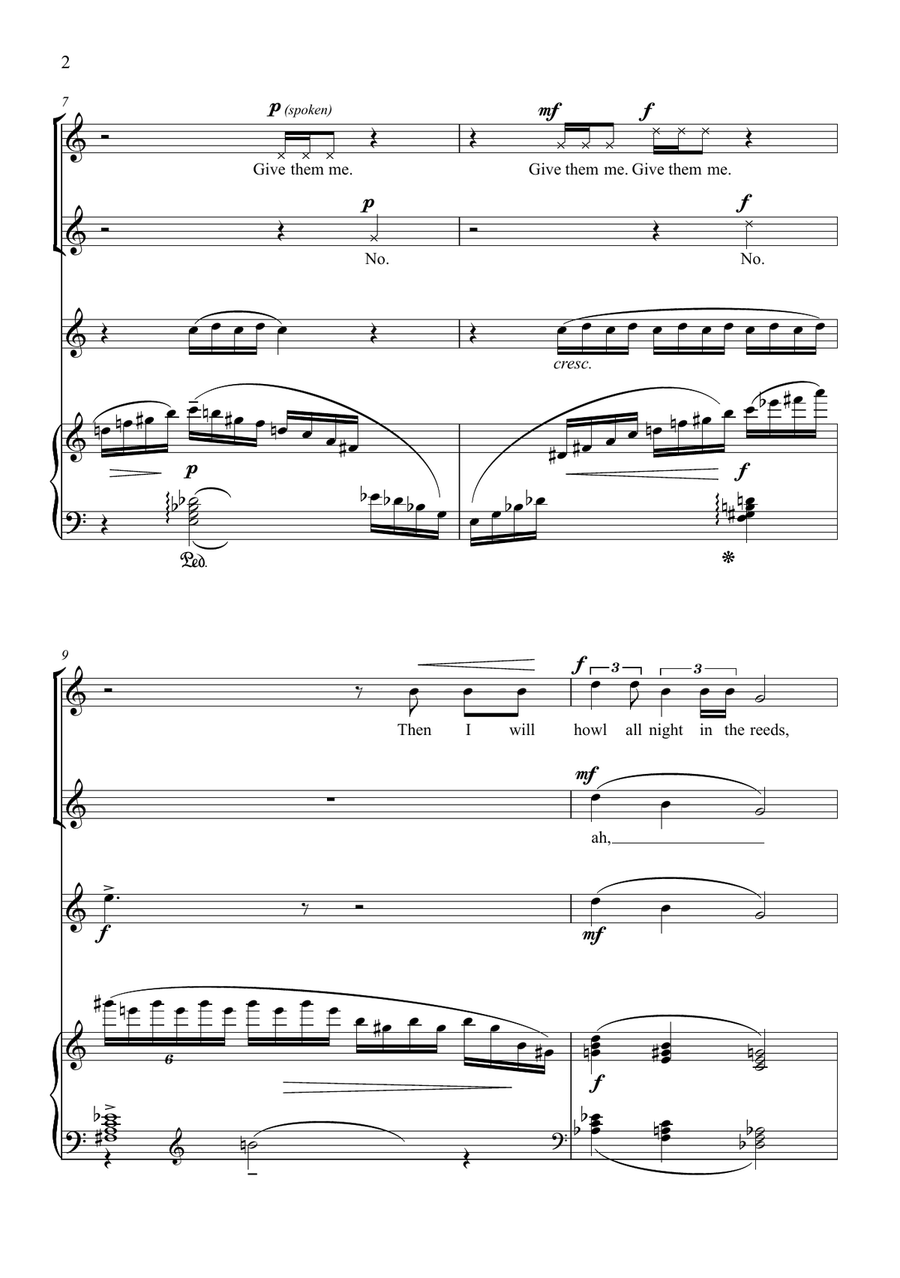 Overheard on a Saltmarsh (upper voices and piano) 2-Part scores gallery preview page 2