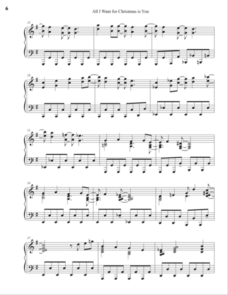 All I Want For Christmas Is You Piano Solo scores gallery preview page 6
