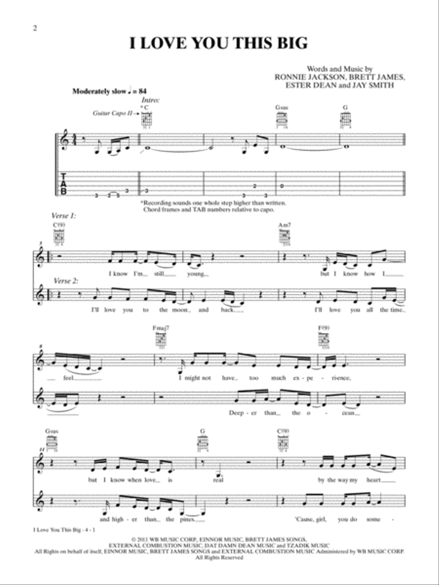 I Love You This Big Guitar Tablature scores gallery preview page 1