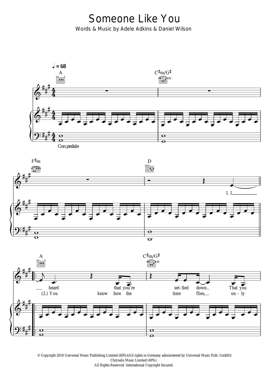 Someone Like You Acoustic Guitar scores gallery preview page 1