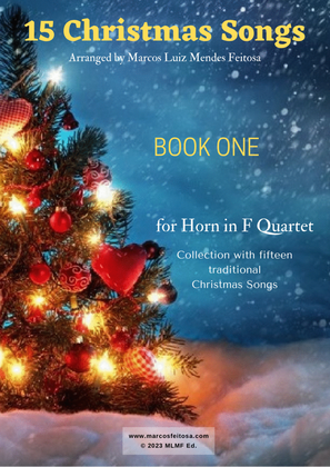Book cover for 15 Christmas Songs (BOOK 1) - Horn in F Quartet