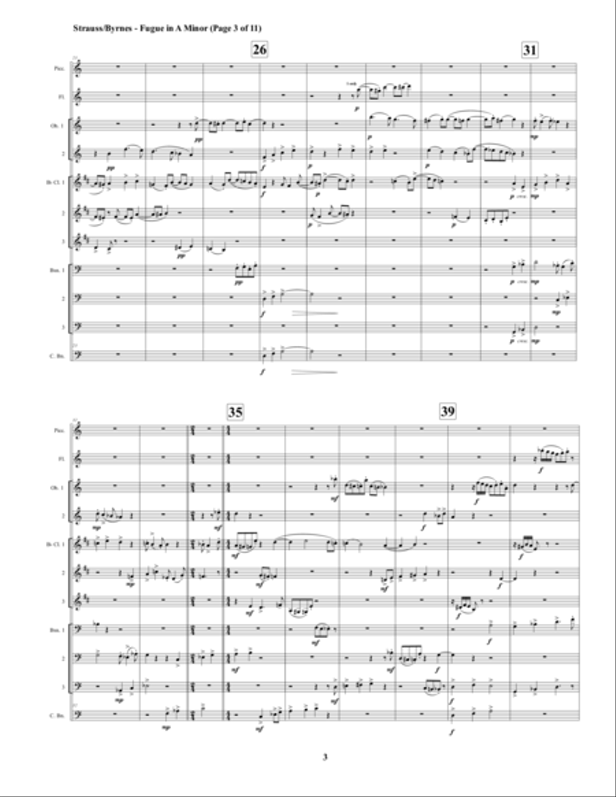 Fugue in A Minor by Richard Strauss for Strauss - Fugue - Woodwind Choir Woodwind Ensemble scores gallery preview page 3