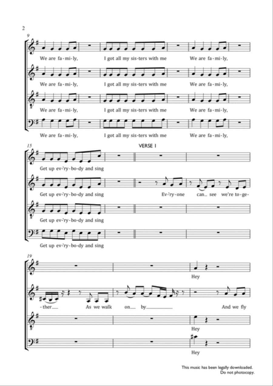 We Are Family 4-Part scores gallery preview page 2