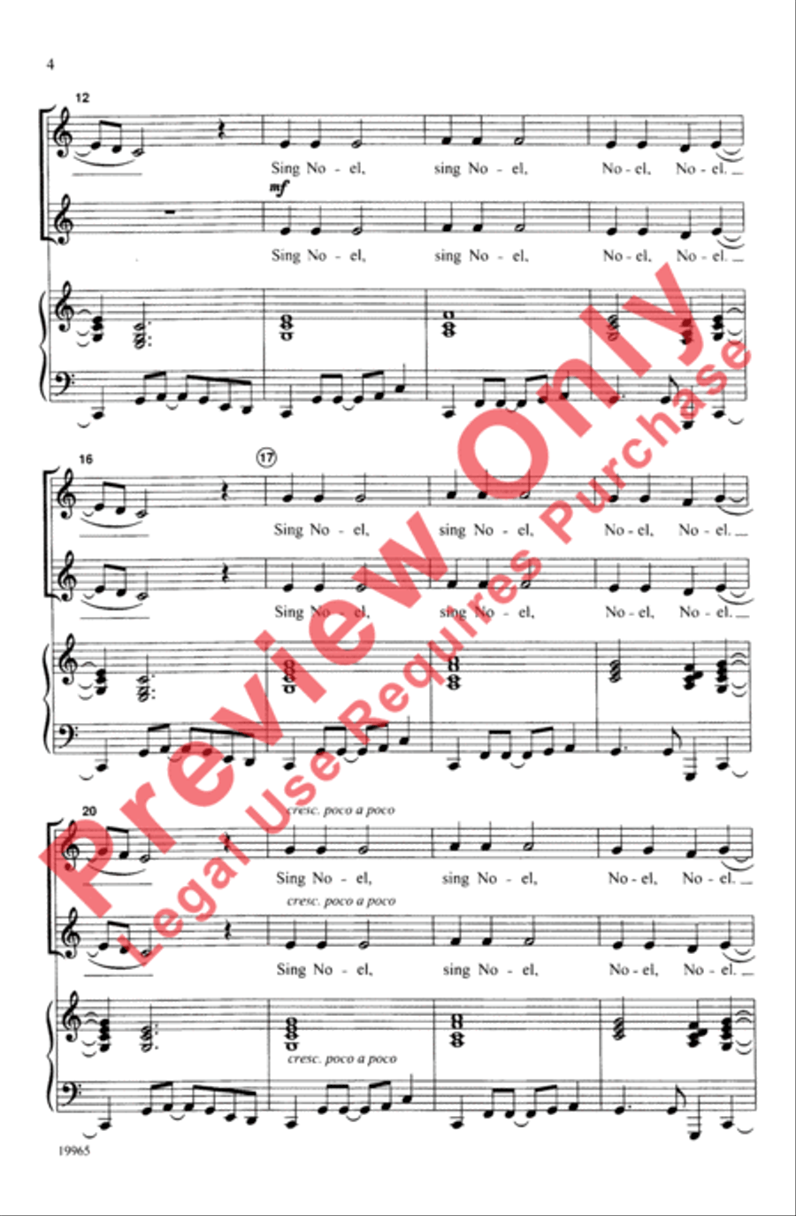 African Noel Unison Choir scores gallery preview page 4