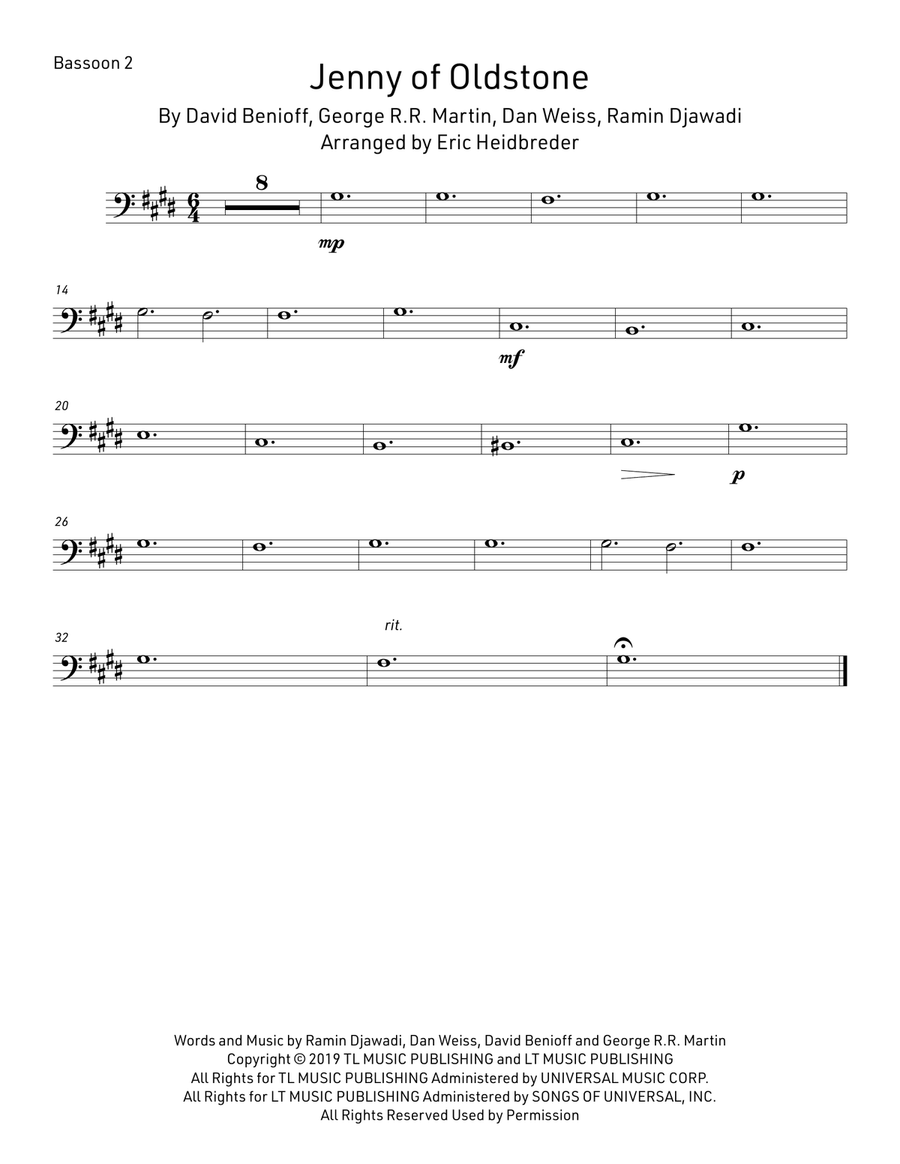 Jenny Of Oldstones Woodwind Quartet scores gallery preview page 2