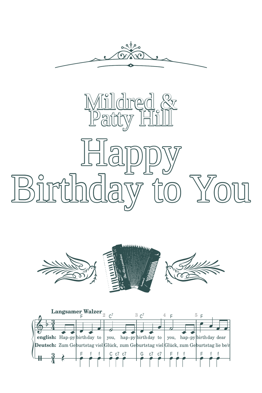 Happy Birthday to You (accordion) Accordion scores gallery preview page 2