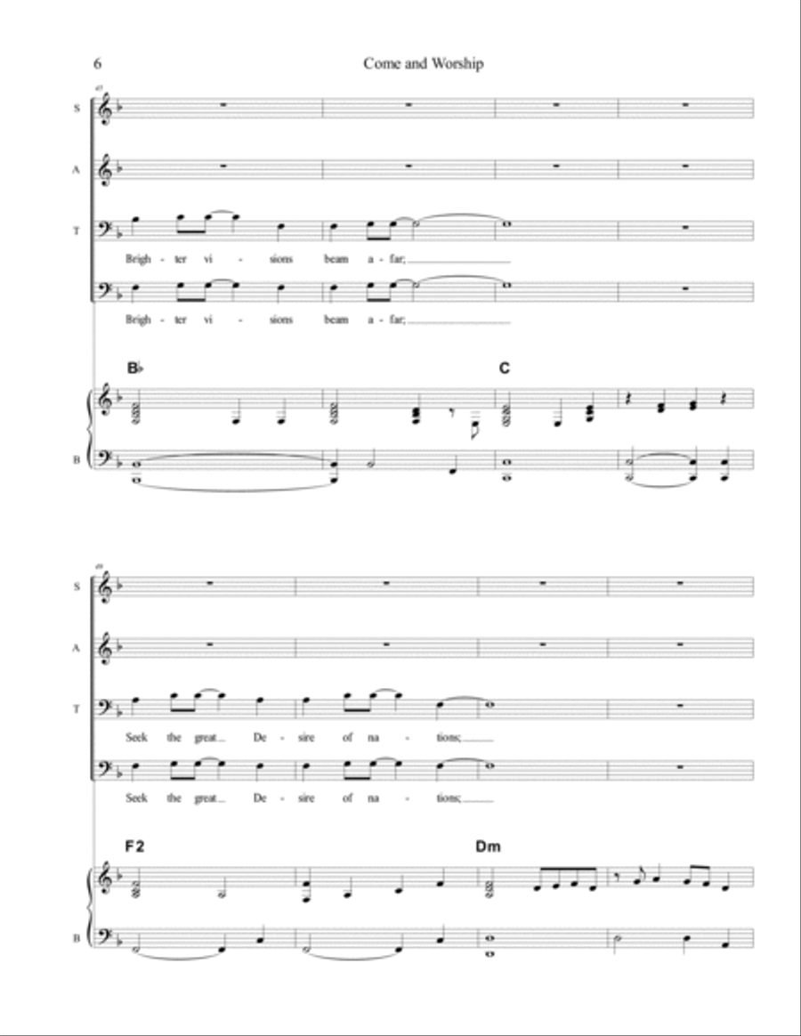 Angels From the Realms of Glory (Come and Worship) 4-Part scores gallery preview page 6