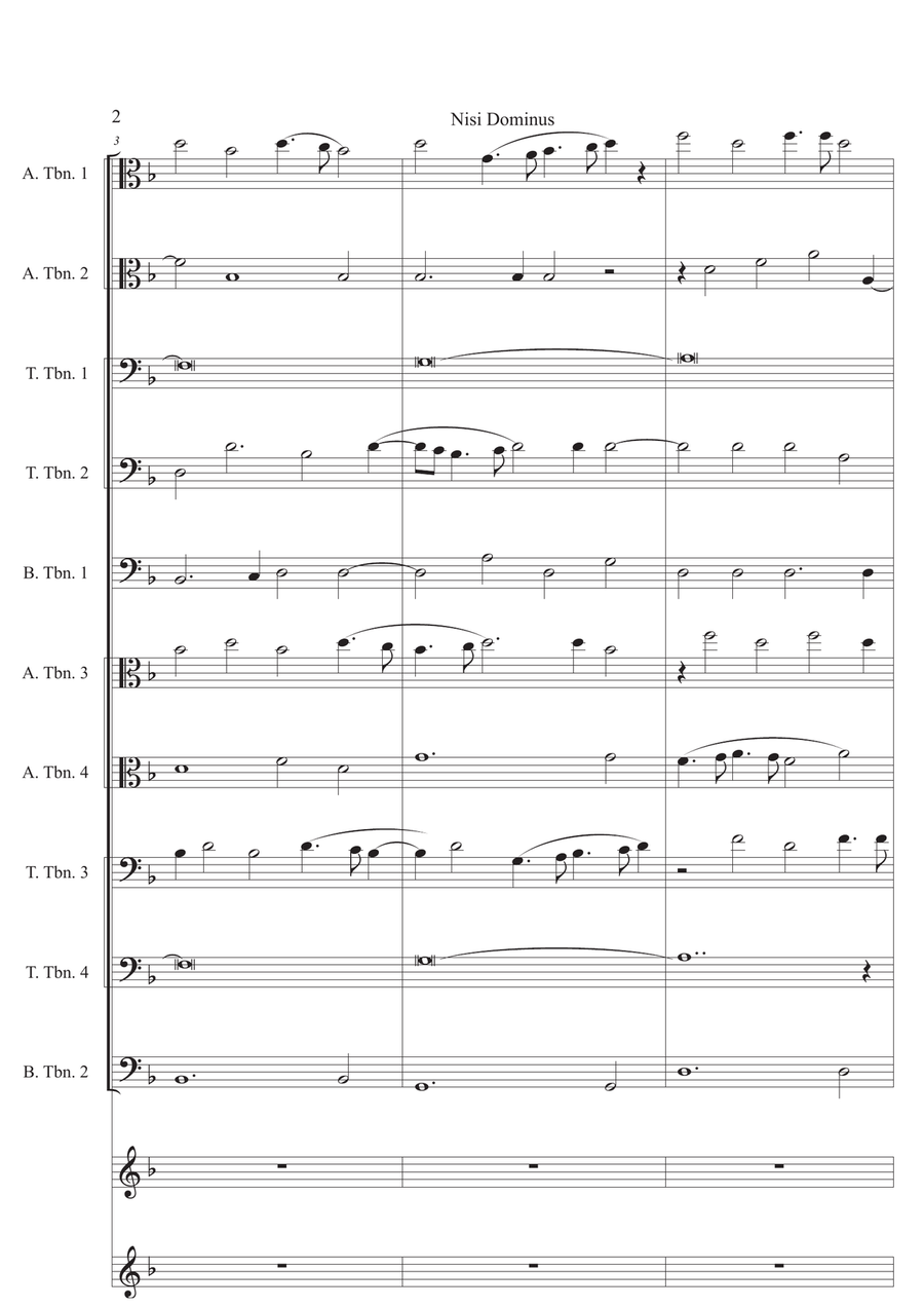 Nisi Dominus - Score Only Brass Ensemble scores gallery preview page 2