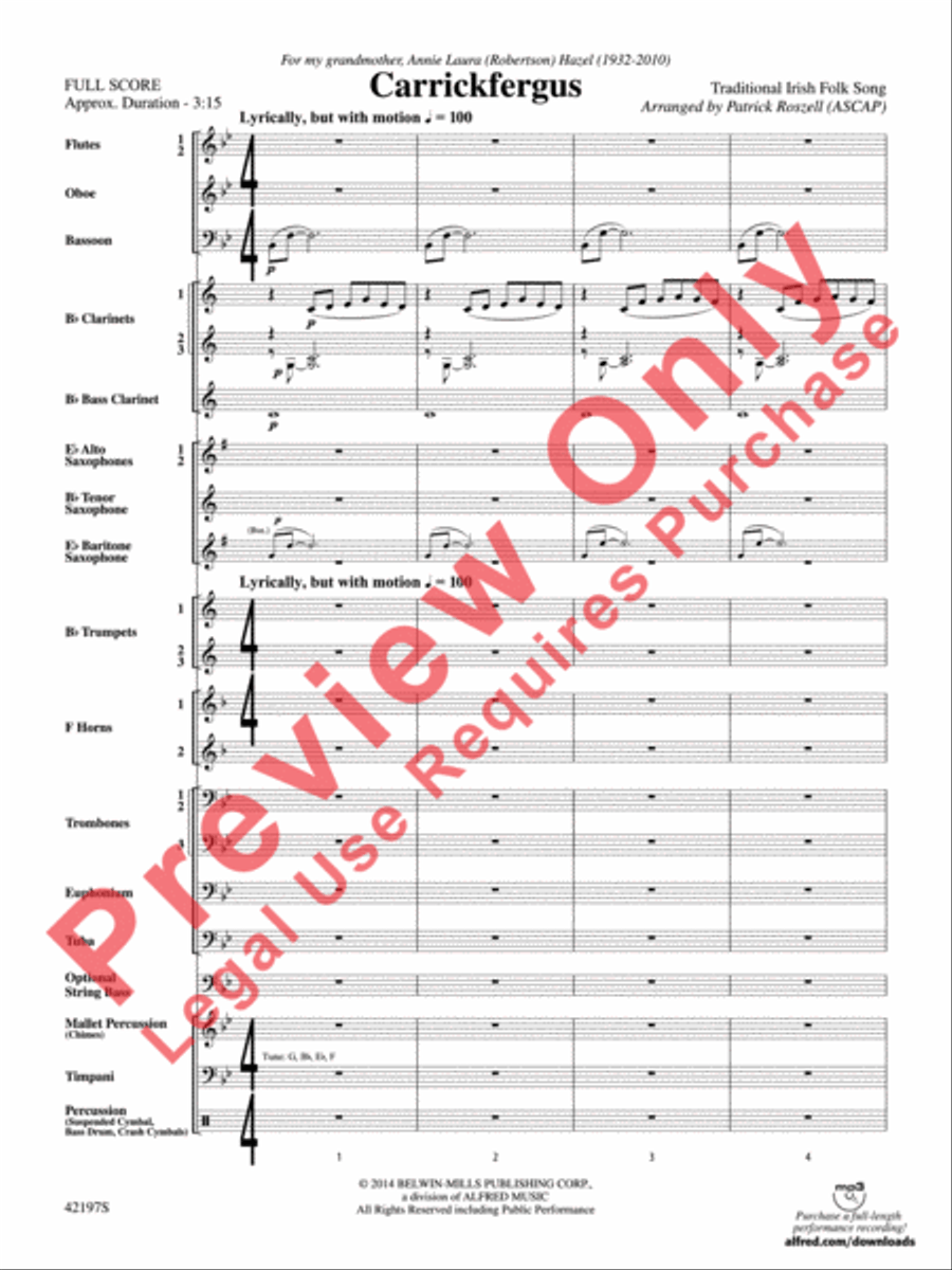 Carrickfergus Carrickfergus Concert Band scores gallery preview page 4