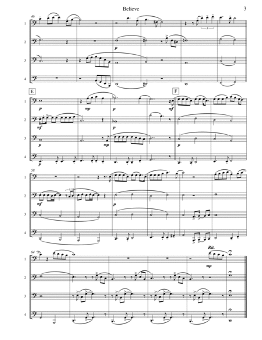 Believe Brass Quartet scores gallery preview page 3