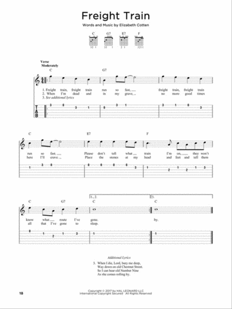 First 50 Folk Songs You Should Play on Guitar Acoustic Guitar scores gallery preview page 4