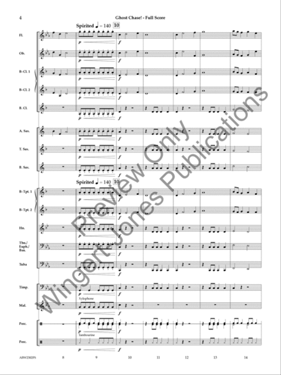 Ghost Chase! Concert Band scores gallery preview page 5